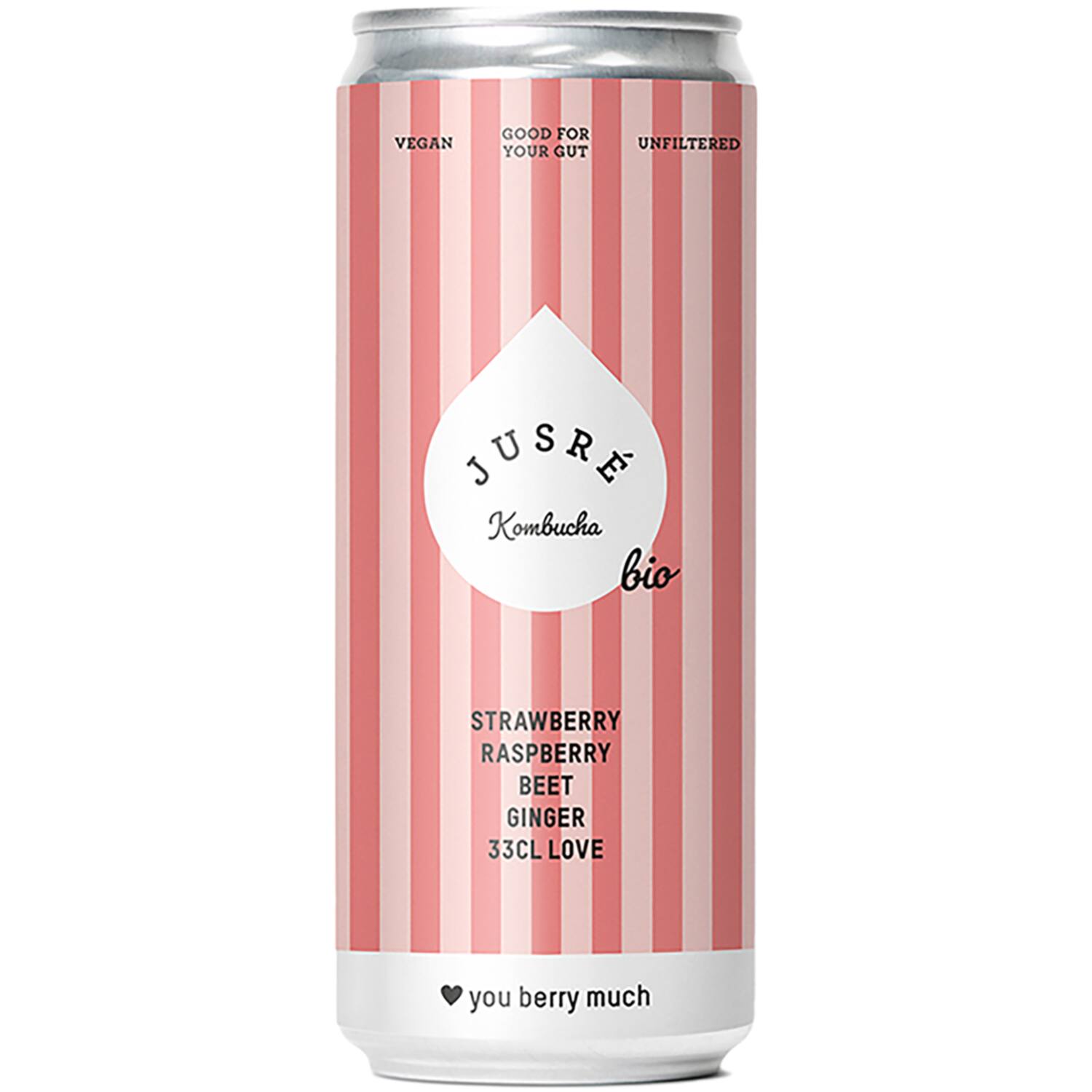 Jusré love you berry much-kombucha aardbei-framboos 6x330ml