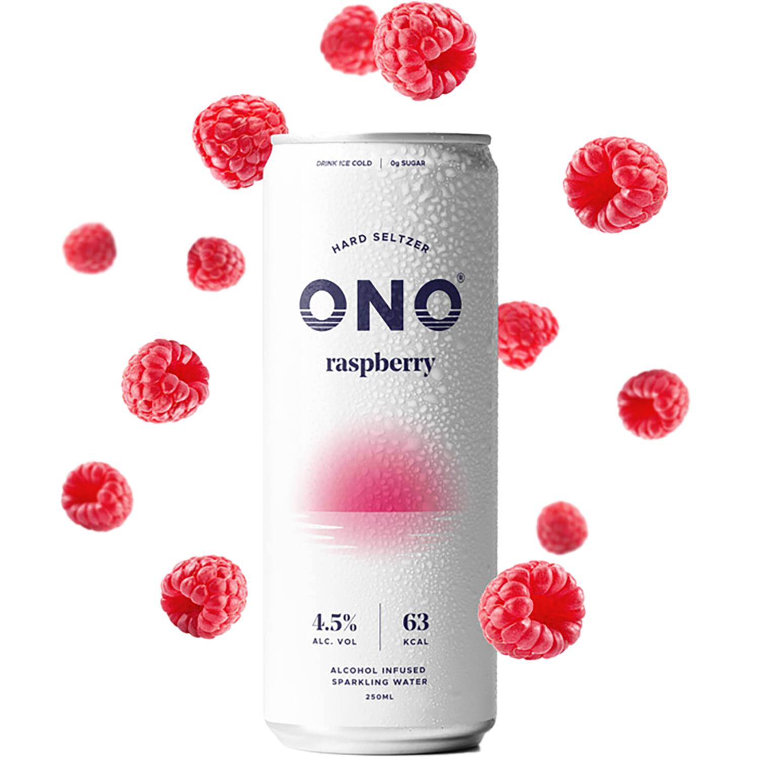 ONO hardSeltzer framboos 12x250ml