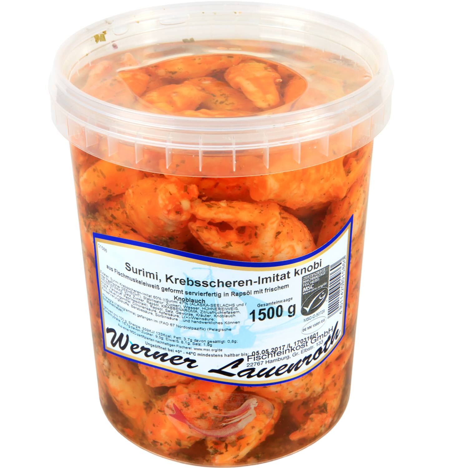 W. Lauenroth surimi krabpootjes 2x1,5kg