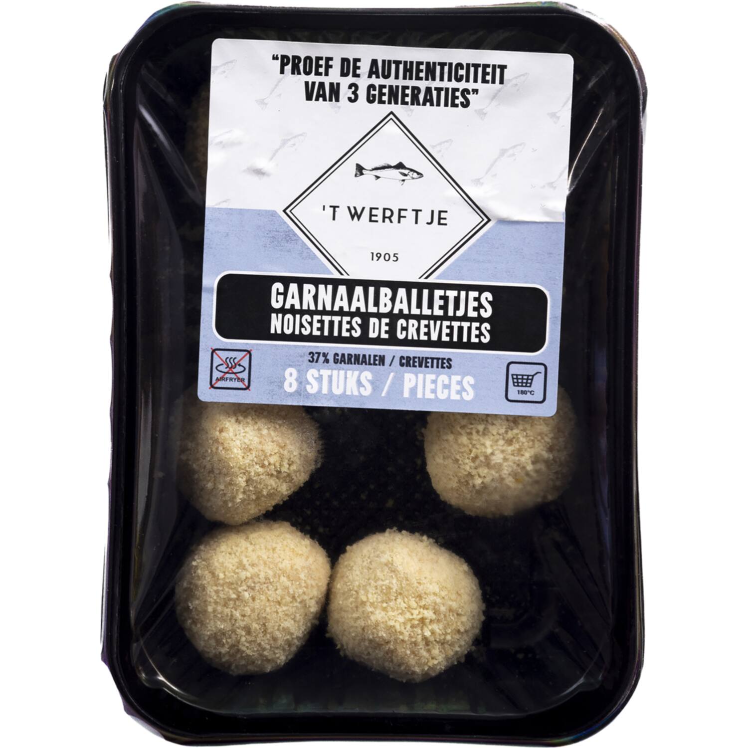 't Werftje garnaalballetjes vers 8x30g