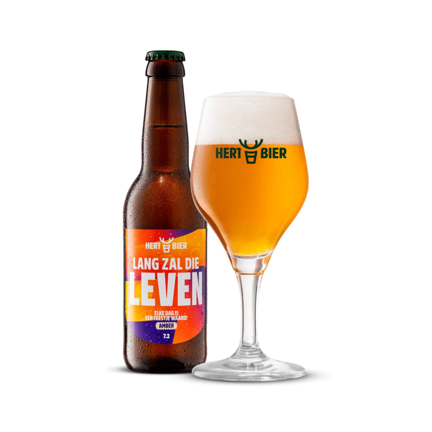 Hert Bier amber Lang Zal Die Leven 7,2% 24x330ml