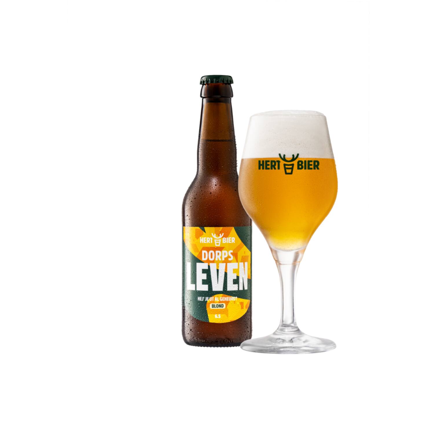 Hert Bier blond Dorps Leven 6,5% 24x330ml