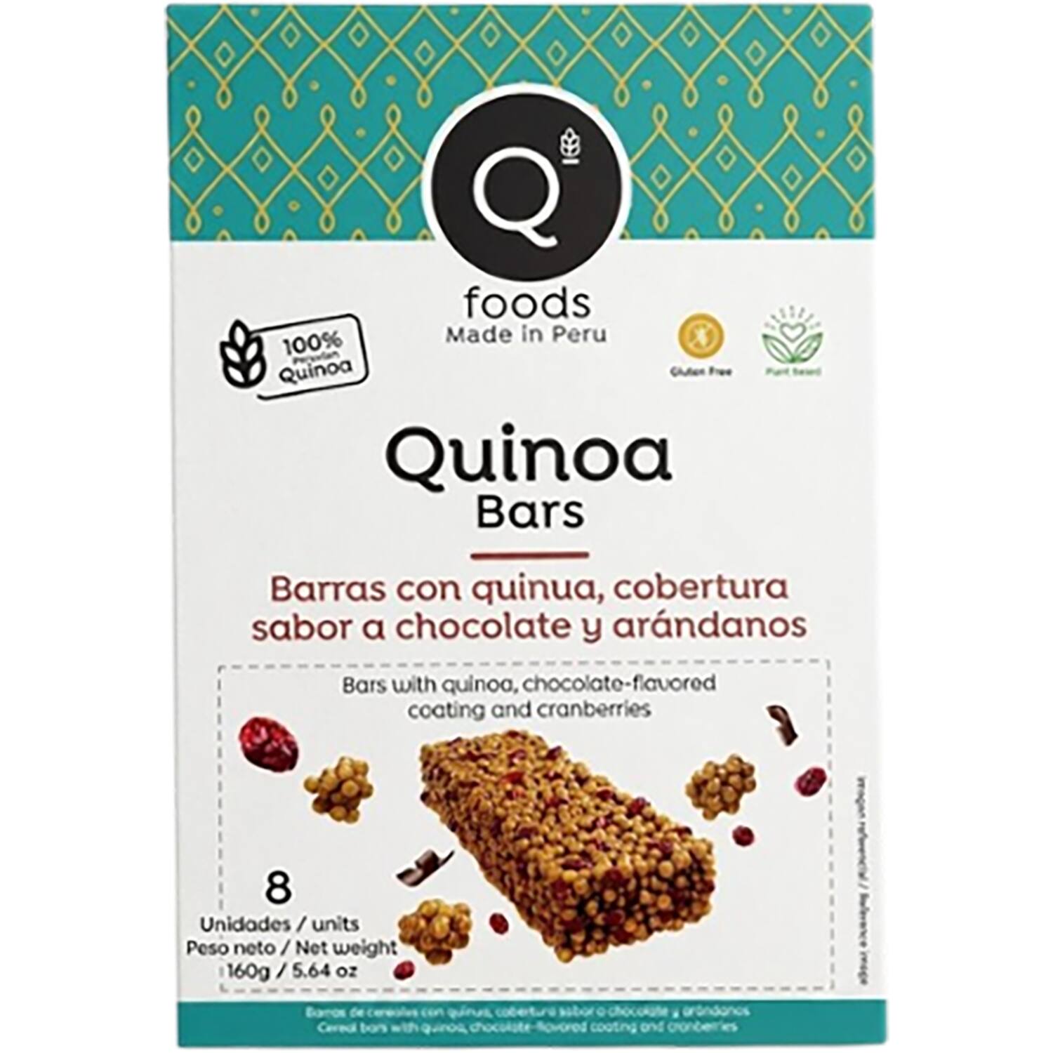 Qfoods quinoarepen cranberry-chocolade 36x160g