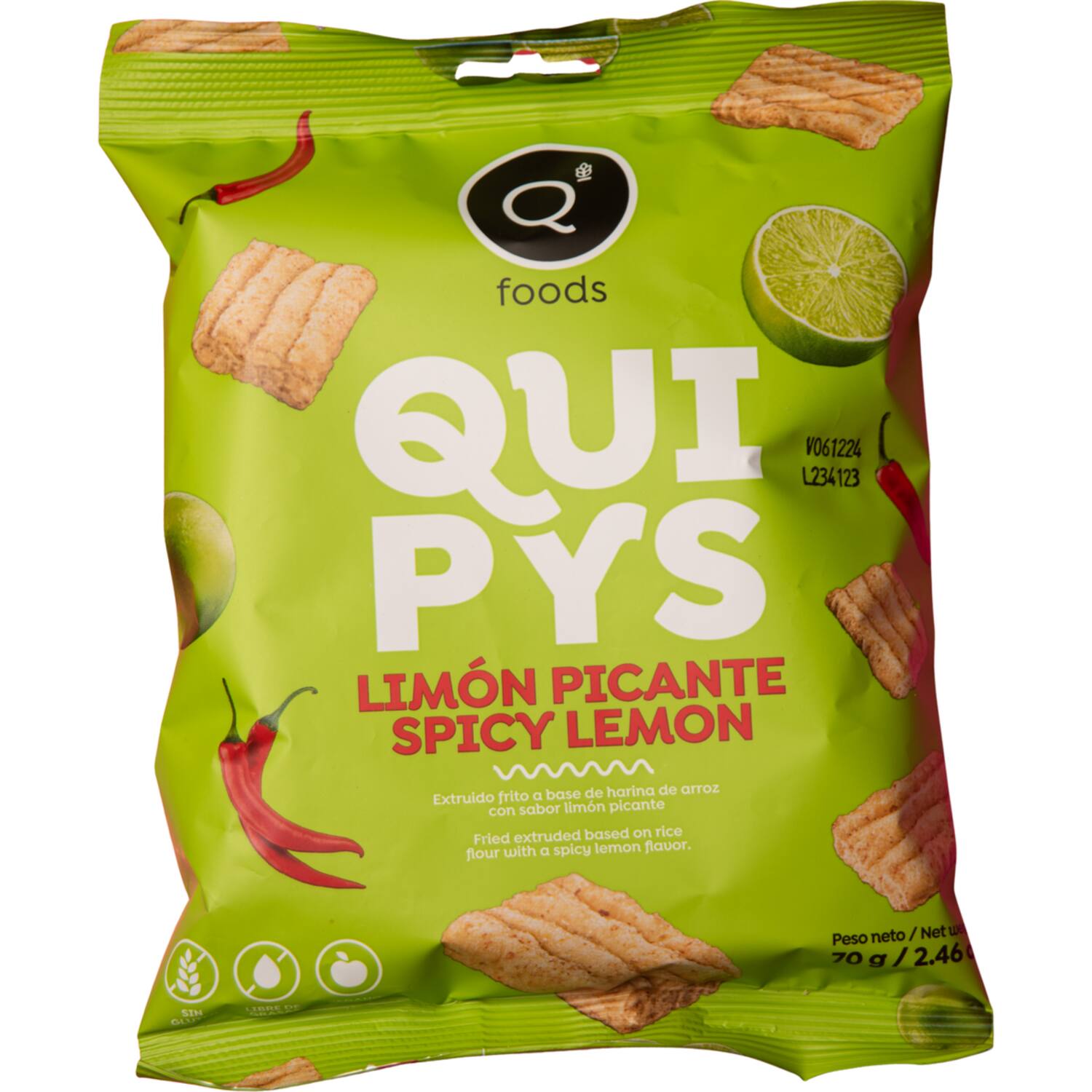 Qfoods quipys chips pittige limoen 24x70g