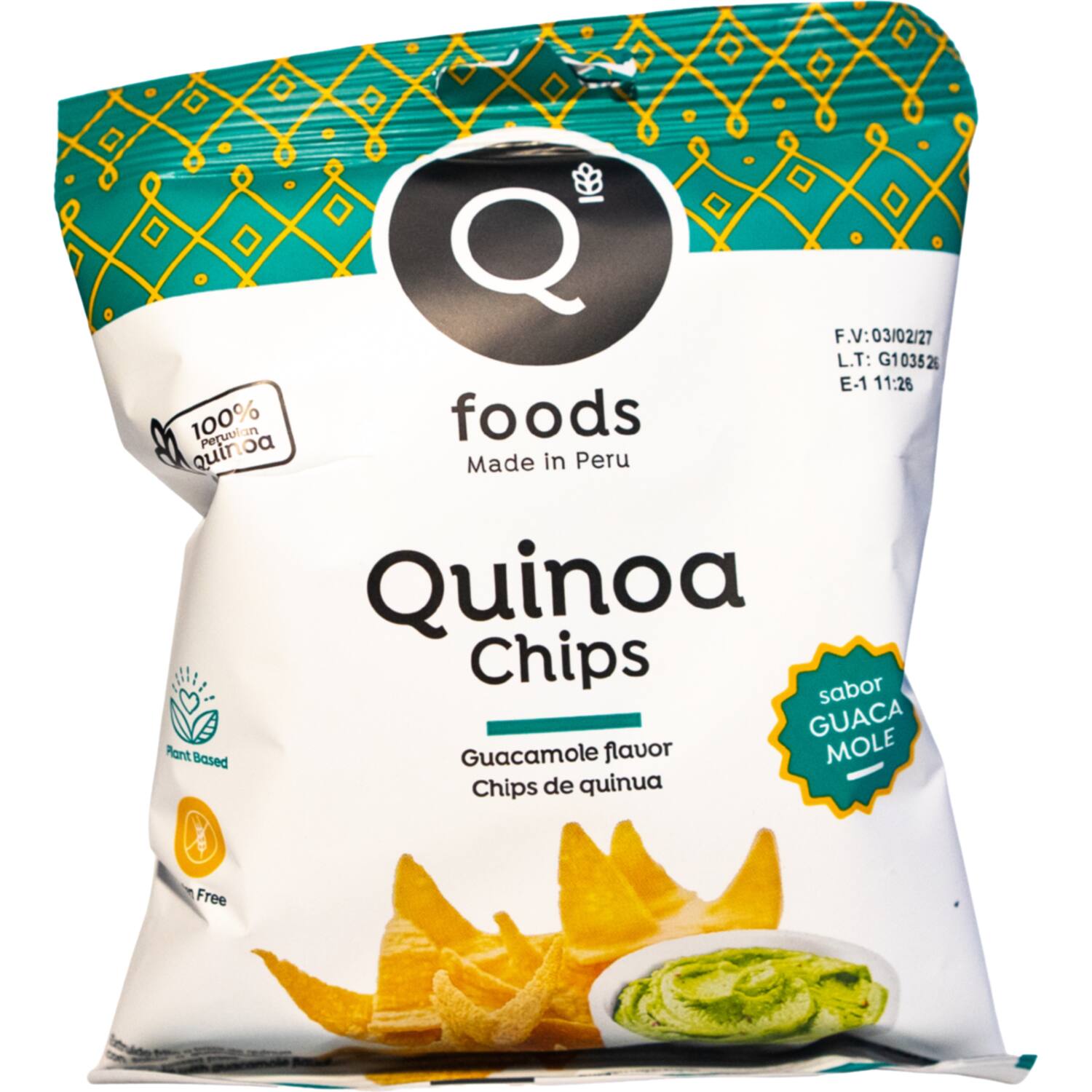 Qfoods quinoa chips guacamole 54x35g