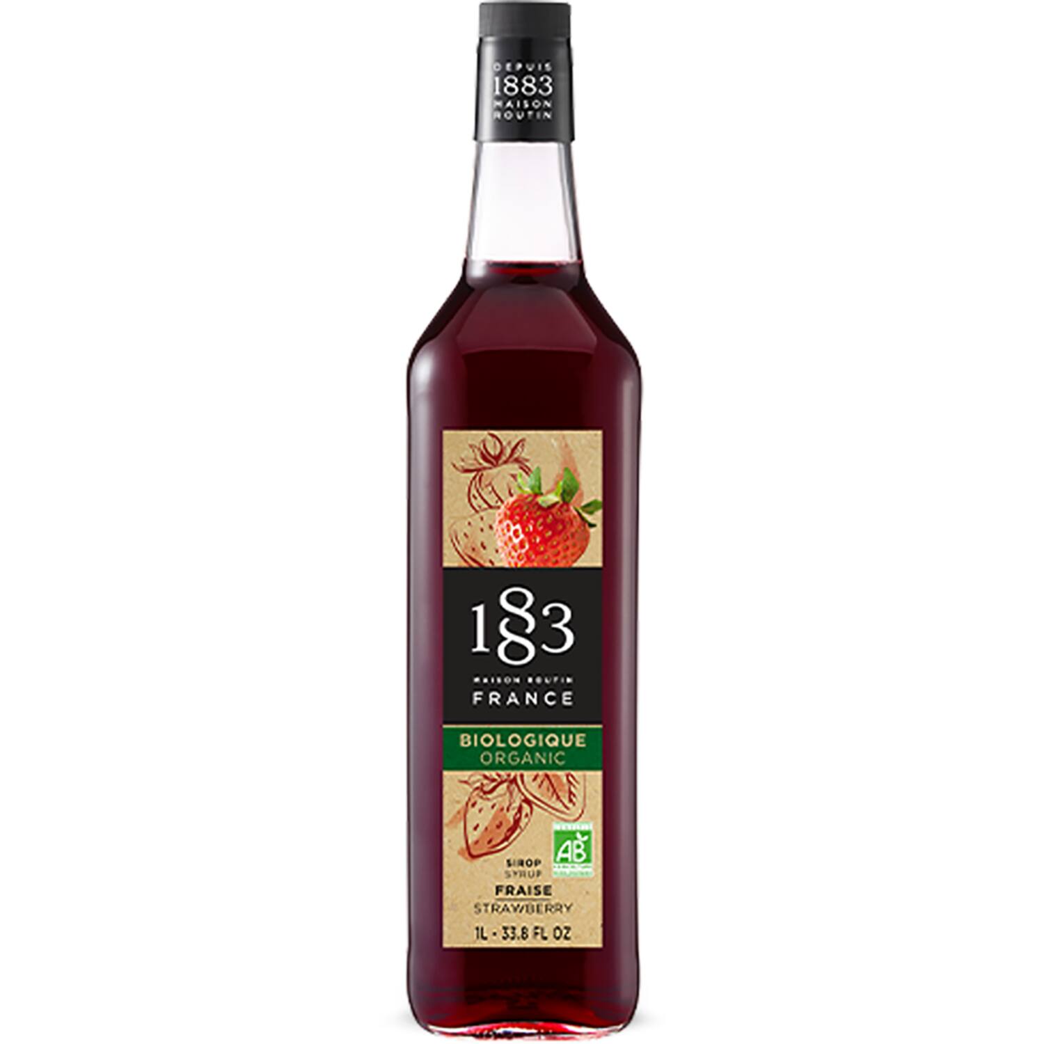 Maison Routin 1883 siroop aardbei BIO 1l