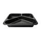 Foodyboxx menuschalen 3-vaks 22,7x17,8x4,9cm zwart 10x50st