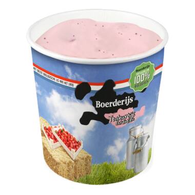 Boerderijs yoghurtijs aardbei 12x120ml