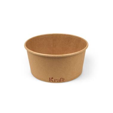 Kraft saladebakken 1500ml karton Ø18,5x7cm bruin 6x50st