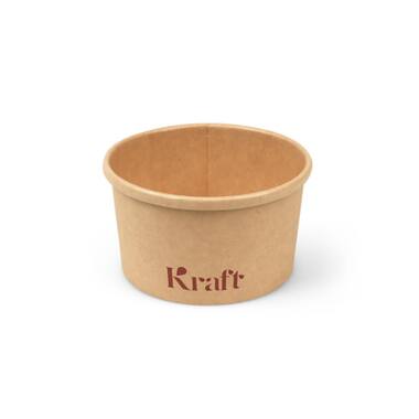 Kraft soepbekers 230ml karton Ø9,8x5,4cm bruin 20x25st