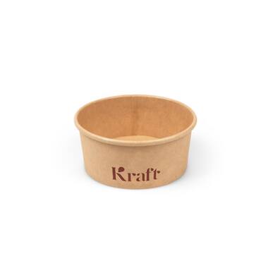 Kraft foodcontainers 120ml karton Ø9,2x4,2cm bruin 12x50st