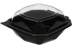 Octaview APET 150x150x70mm 400cc zwart + deksel transp