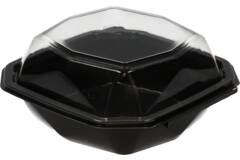 Octaview APET 150x150x70mm 400cc zwart + deksel transp