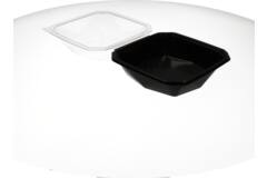 Octaview APET 185x185x90mm 800cc zwart + deksel transp