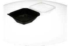 Octaview APET 185x185x90mm 800cc zwart + deksel transp