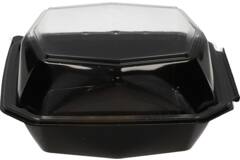 Octaview APET 185x185x90mm 800cc zwart + deksel transp