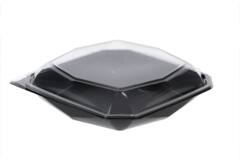 Octaview APET 225x225x65mm 925cc zwart + deksel transp