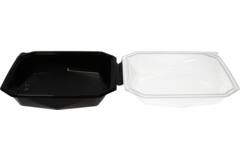 Octaview APET 225x225x80mm 1150cc zwart + deksel transp