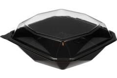 Octaview APET 225x225x80mm 1150cc zwart + deksel transp