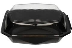 Octaview APET 225x225x80mm 1150cc zwart + deksel transp