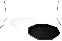 Plastic Bak Octaview zwart 3-vaks - 230x60mm 220/220/650cc