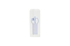 Premium Quality bestekzakjes met blauwe opdruk 23x9cm 2000st